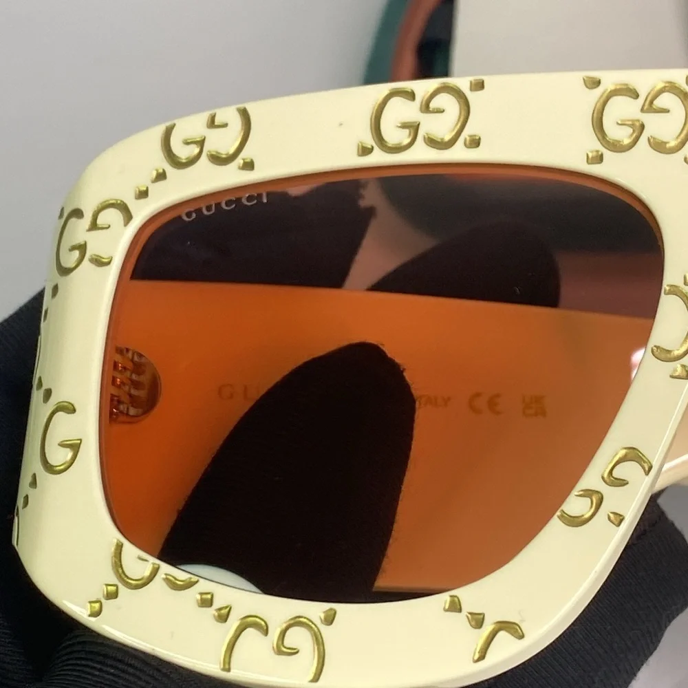 New Authentic Gucci Orange Mask Men's Sunglasses GG0983S 001 59.